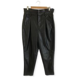 BLANKNYC Womens Faux Vegan Leather Paper Bag Pants Size 31 Black Relaxed Fit